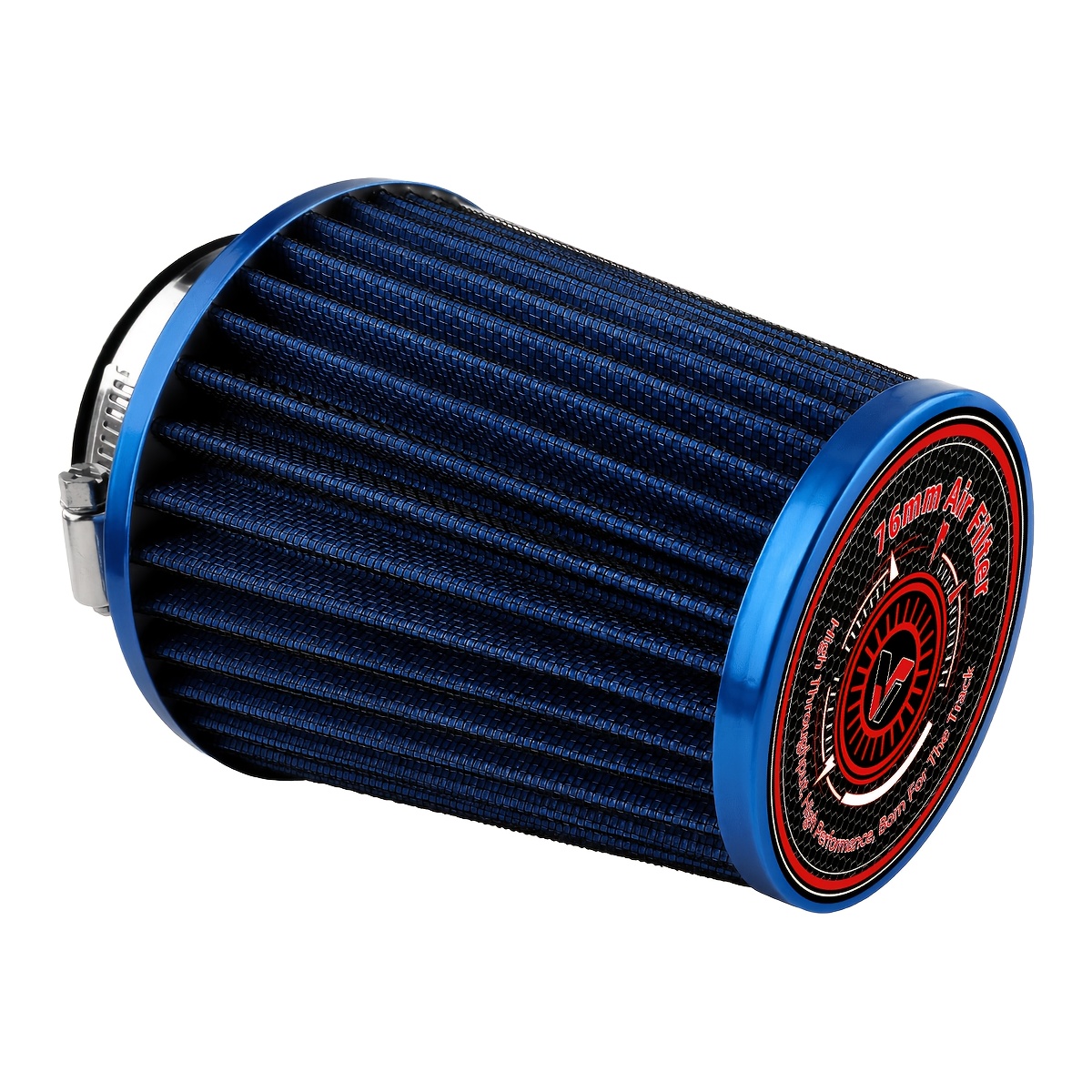 TEMU 76mm Universal Cone Air Intake Filter, Washable Reusable Gauze Filter, Clamp On Cold Air Intake Replacement Filter For Car Engine Intake