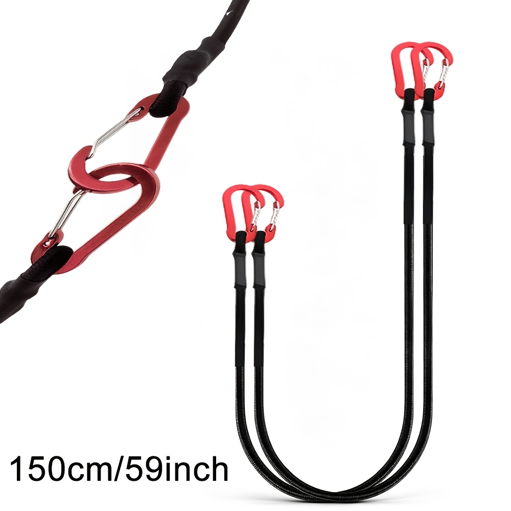 TEMU 2pcs Bungee Cords, Elastic Ropes With Carabiners, 45cm 90cm 120cm 200cm Rubber Elastic Ropes, With Carabiner Hooks, Suitable For Car, Motorcycle