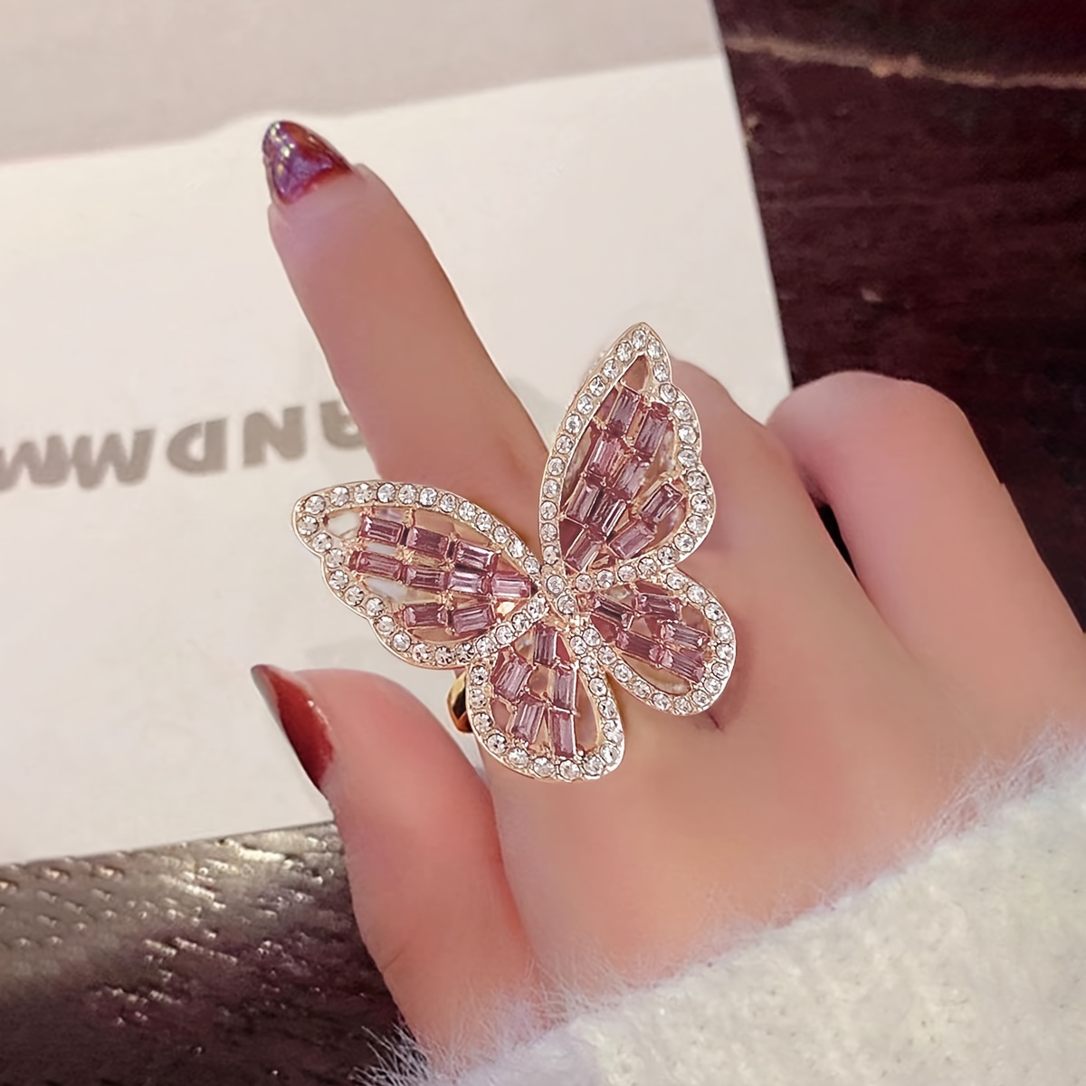 Butterfly ring outlet pink