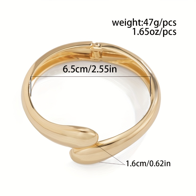 3pcs Irregular Twist Golden Metal Bracelet Set