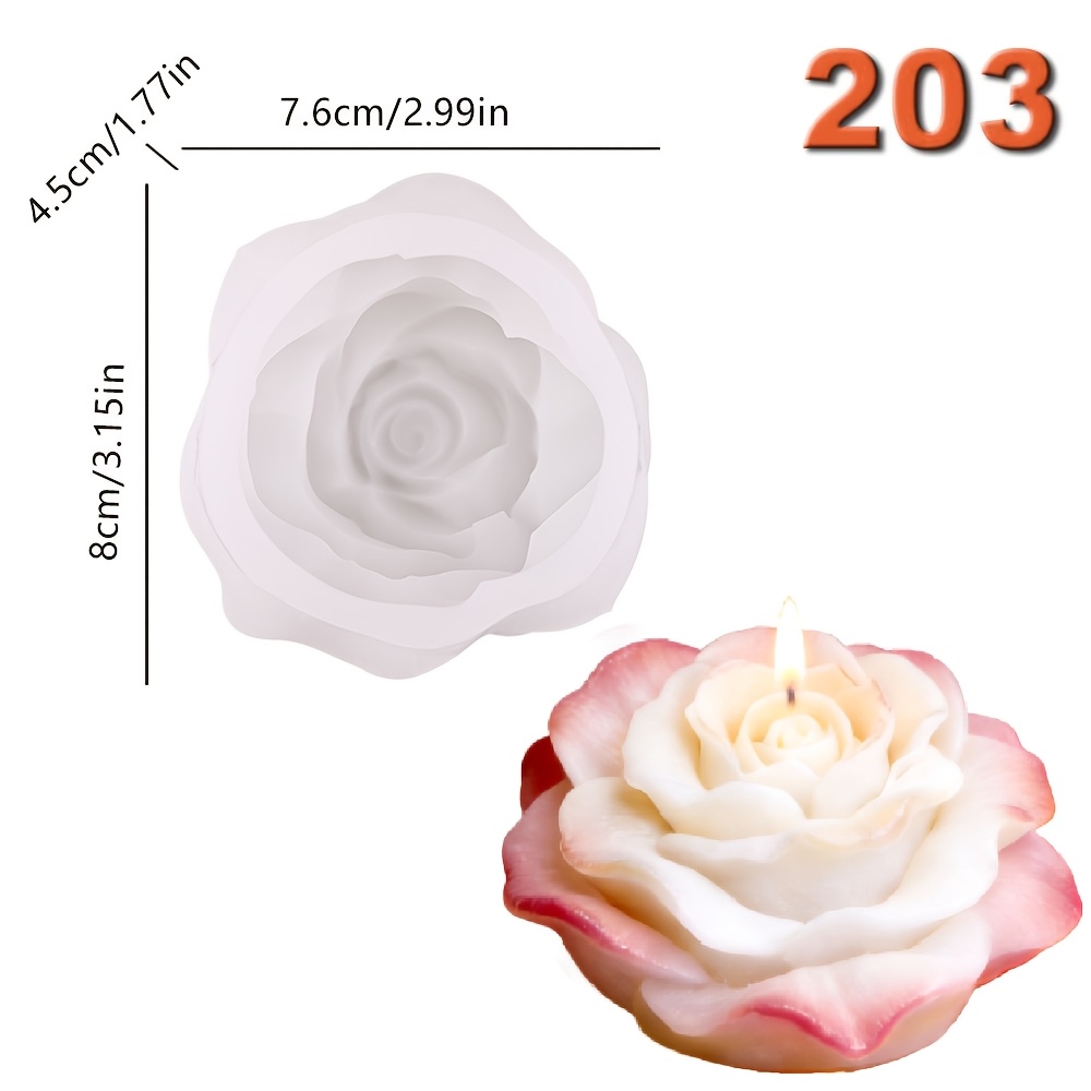 TEMU 1pc Rose-shaped Silicone Mold | Suitable For Resin Crafts, Decorative Ornaments, And Decorations, Soft And Elastic, Easy To Demold And Clean