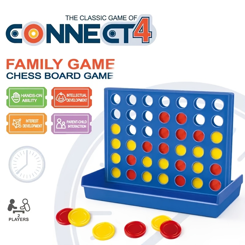 Family Strategy Board Game - 13.21 cm Portable Foldable Chess Puzzle for Kids & Adults, Classic Four-in-a-Row Challenge with Red & Yellow Discs, Ages 3+ Home Entertainment, Perfect Christmas Thanksgiving Gift, Chess Gifts, Interactive Play, Vibrant Board, Sturdy Construction
