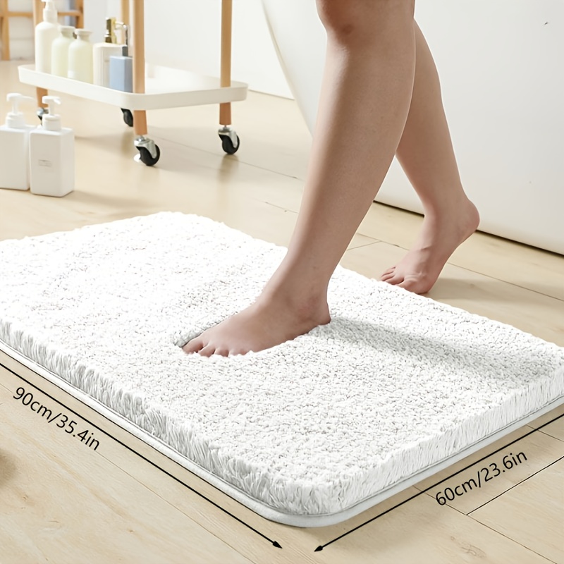 TEMU 1pc Fluffy Bathroom Anti-slip Mat, Super Absorbent Memory Foam Bath Mat, Decorative Floor And Door Mat For Christmas And Halloween Gifts,