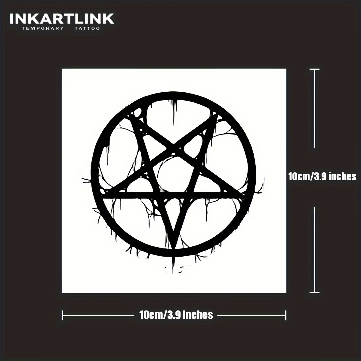 Inkartlink Technology Tattoos, Semi-permanent Tattoos, Five-pointed Star, Pentagram, Moving Heart Tattoos, Temporary Tattoos, Fake Tattoos, Waterproof, Authentic Tattoo , Plant Tattoos