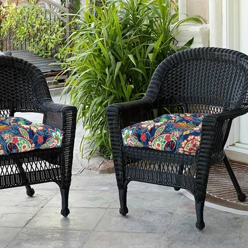 2 piezas cojín para asiento de silla interior/exterior, almohadillas con diseño floral/ / , acolchado, resistente a y al desvanecimiento, 19 x 19 pulgadas para silla de mimbre