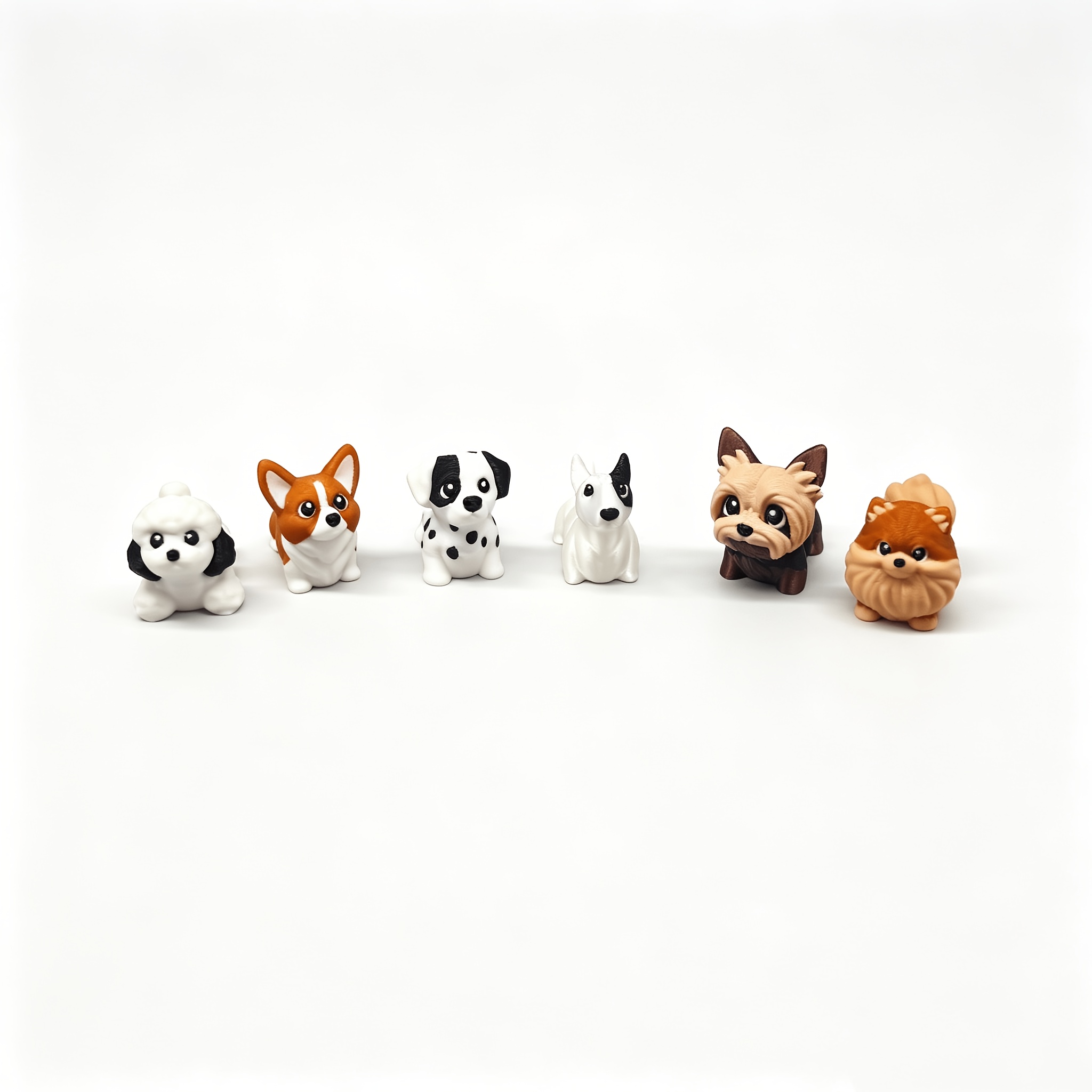 6pcs Adorable Dog Doll Model Set for Interactive Play