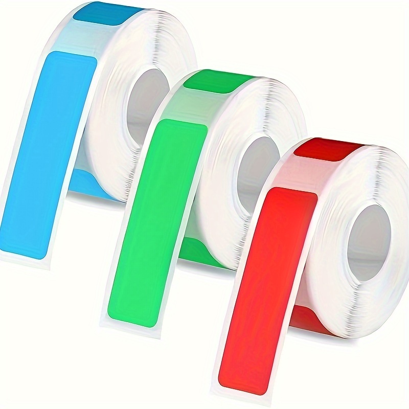 

3pcs Vibrant Self-adhesive Label Stickers - Waterproof & Oil-proof, Strong , 12mm X 40mm - Red, Green, Blue For Office, Home, School Supplies, Vinyl Stickers