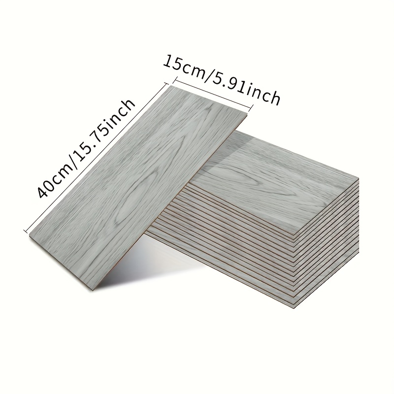 Cgacskr 50pcs Glossy Pvc Self-adhesive Floor Stickers, Wood Grain Renovation Home New Thick Wear-resistant Cement Floor Special Floor Leather Waterproof Oil-proof Floor Stickers