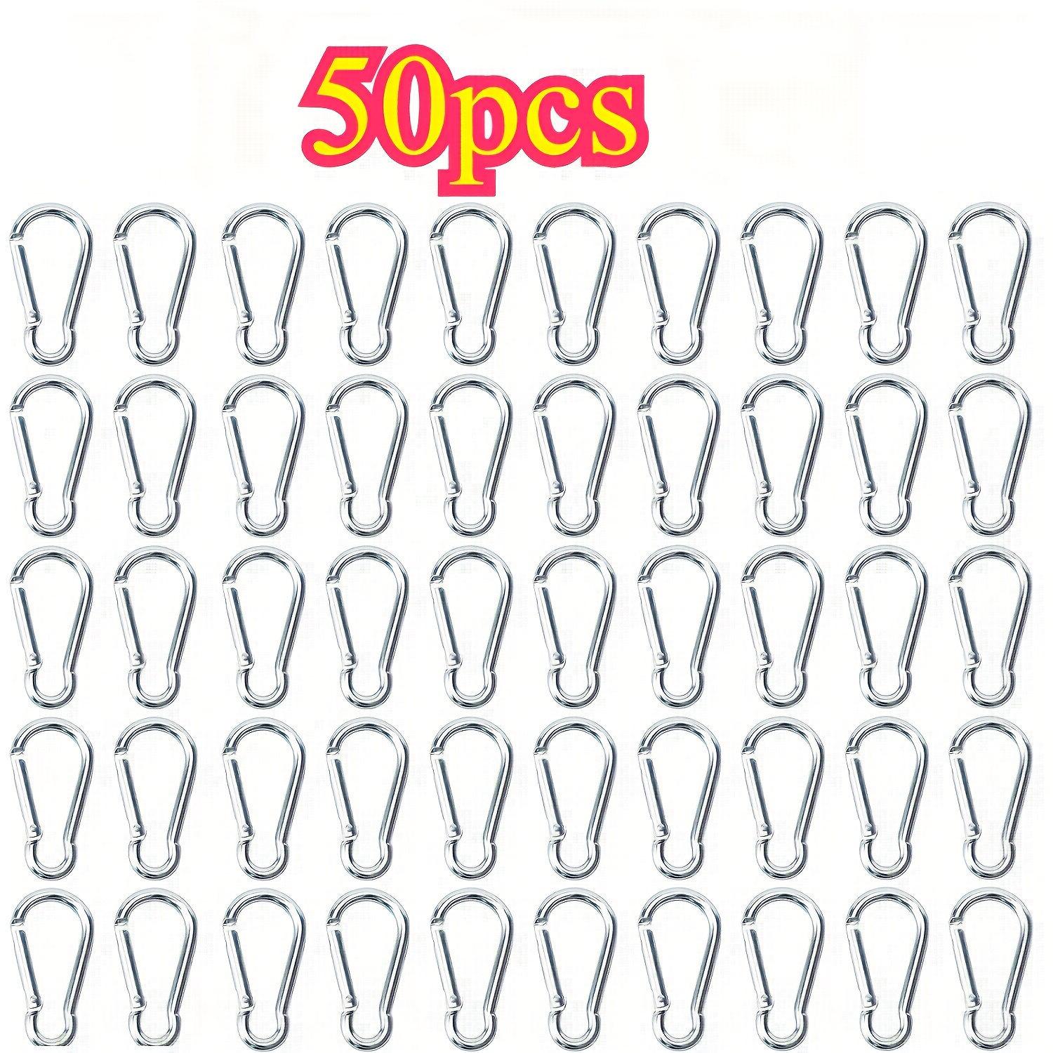 50pcs Aluminum Alloy Clip Spring-snap Hook - Heavy Duty Clips For Keys Swing Set Camping Fishing Traveling, Holiday Decorations, Christmas Decorations