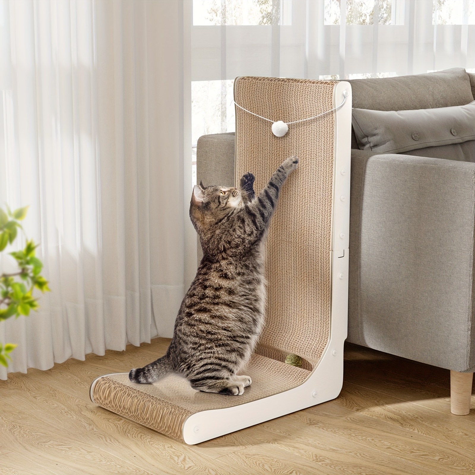 

Gimars 26.8" L-shaped Cat Scratcher, Size Cat Scratching Toy, & Protetctor For ,