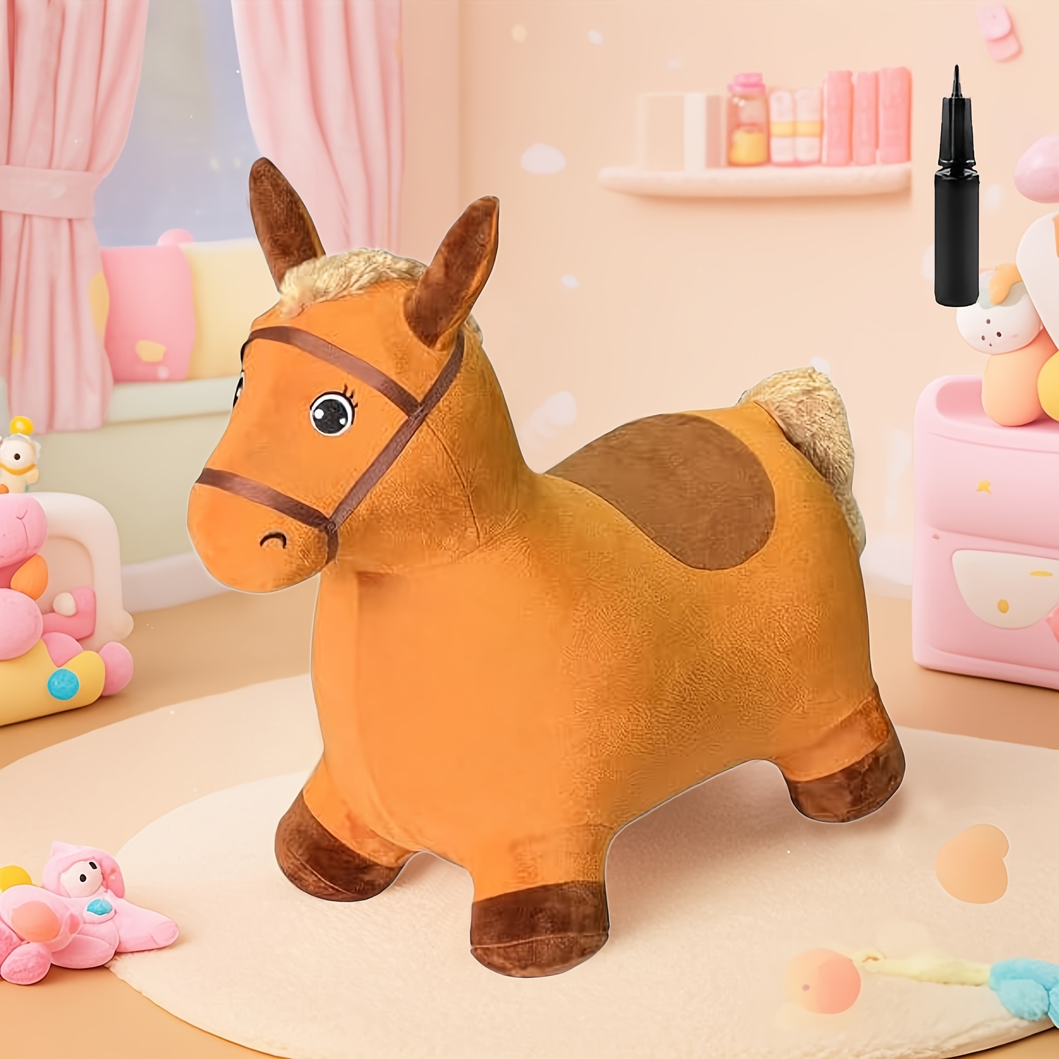 brown hopping horse toddler animal hopper toy kids Temu