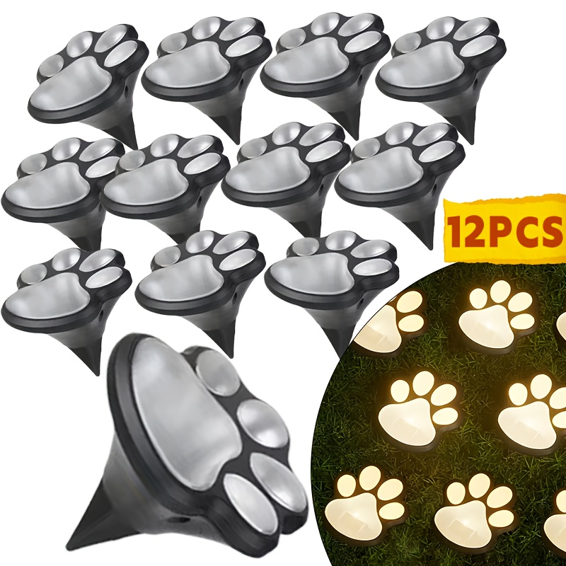 TEMU 6pcs/12pcs Dog : Solar Outdoor Lights, Auto Energy- Led Lights, Warm White Lawn Ground Lights For Garden, Pathway, Courtyard, Patio, Lawn,