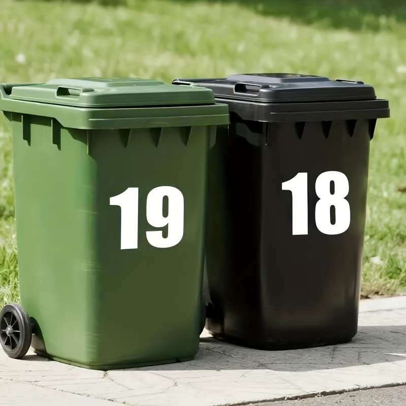 2pcs durable pvc self     wall stickers large size 7 87 inches 20 cm commercial grade high visibility reflective trash can labels non residue durable trash can labels with glossy surface and pre cut edges