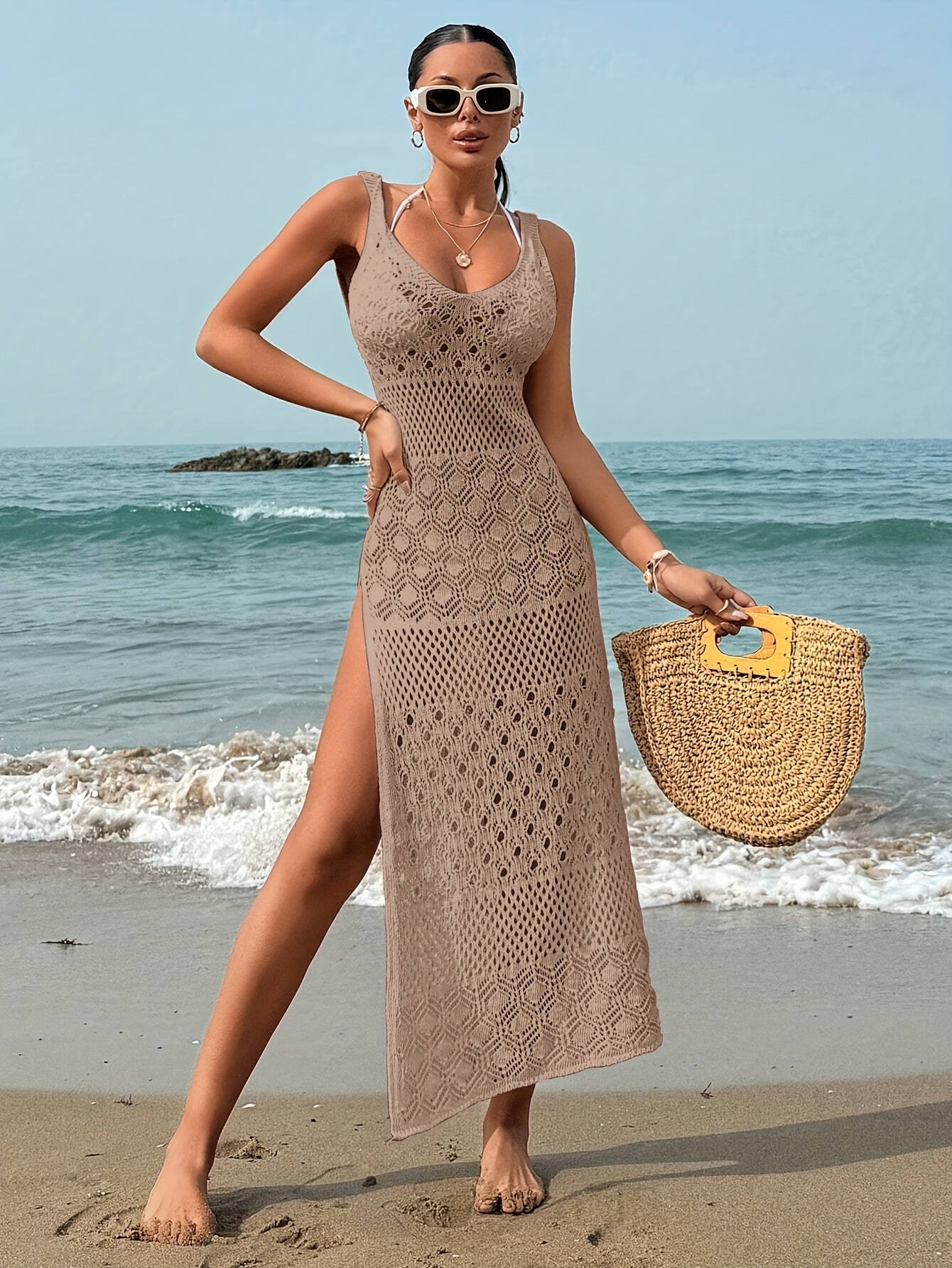 dress beach Women's Bohemian Beach Long Dress Spring Summer Casual V-Neck main image 0