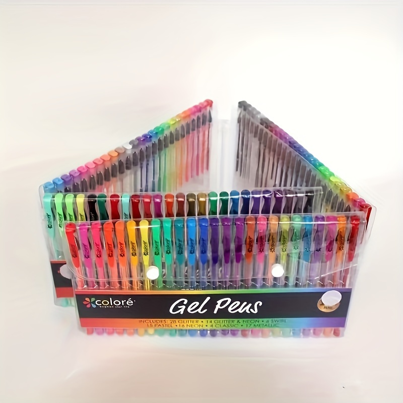 

Premium Gel Pens Set - 48/60/100 Unique Colors, No Duplicates - Ideal For Adult Coloring & Drawing With Carrying Case