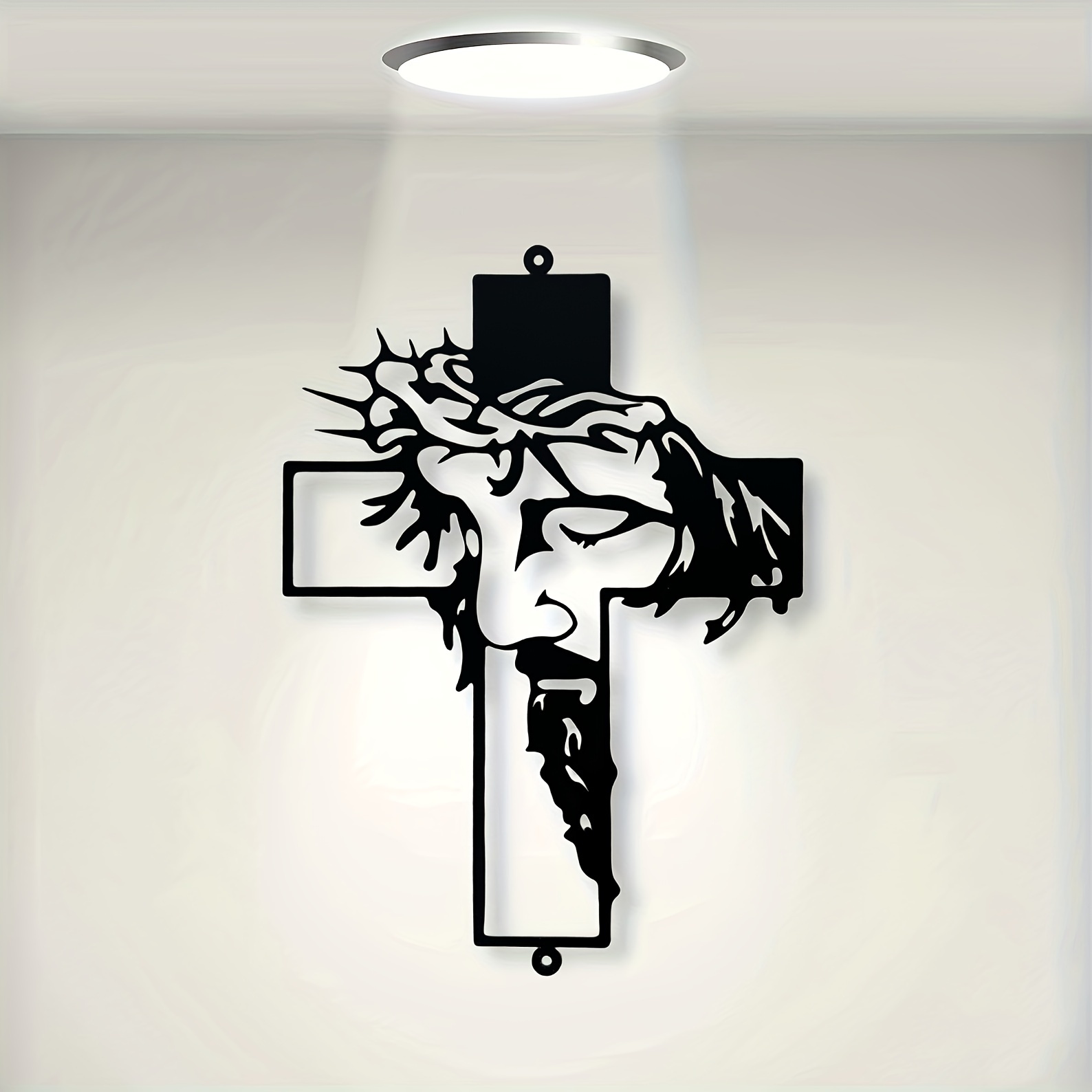 Crucifijo hecho a mano Cruz de pared, antiguas cruces católicas santas,  placa de talla floral de Jesucristo, crucifijo católico colgante,  decoración