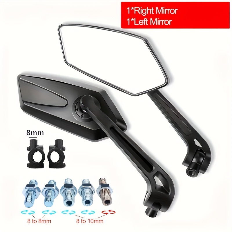 E-shop 2 Stück HD Glas Verstellbare Fahrrad Rückspiegel, 360 Grad Drehbarer Seitenblick für Radfahren, Weitwinkel Reflektierender Sicherheitsspiegel