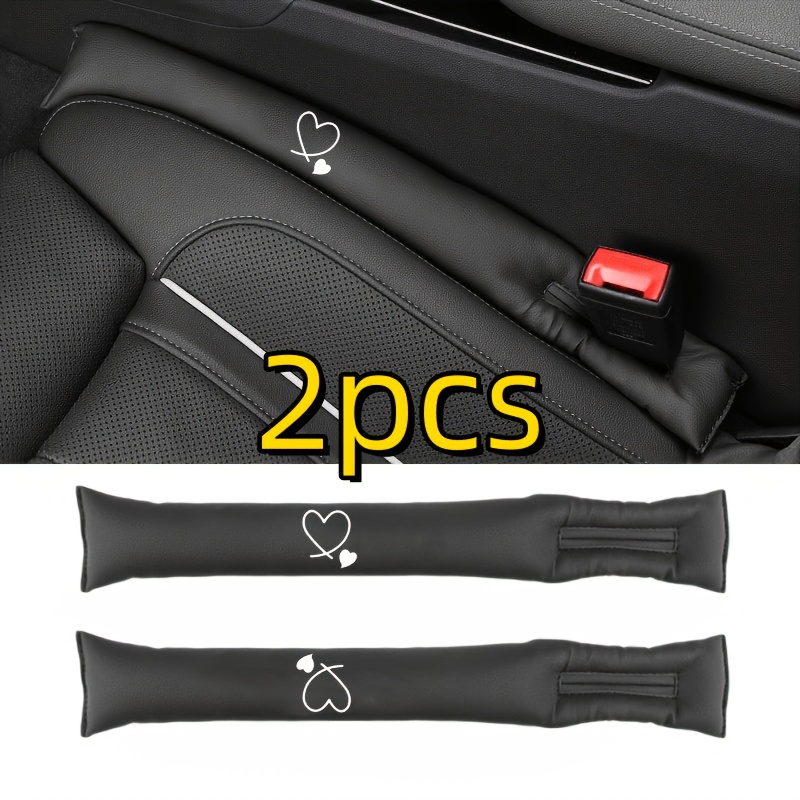 TEMU 2pcs Faux Leather Car Seat Side Seam Sealing Strip, With Heart-shaped , Waterproof And Durable Leak-proof Seat Seam Filling Strip,