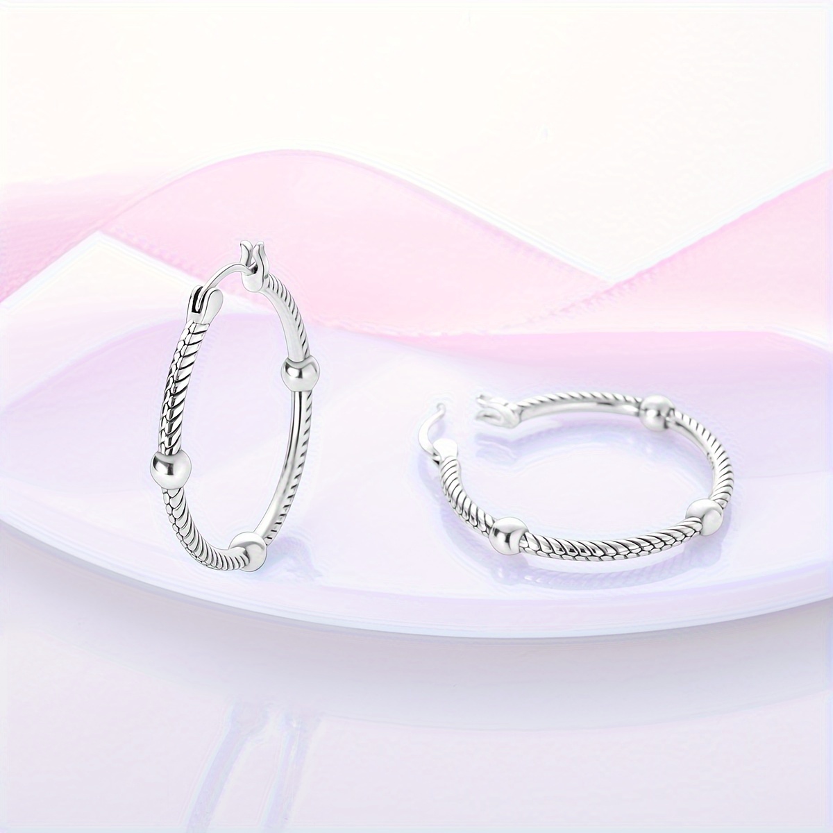 925 Silver High Ladies' Earrings for Sensitive Skin, 4g