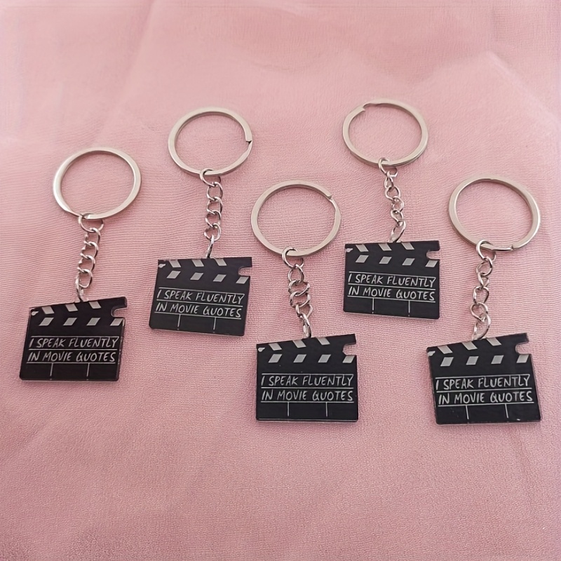 

5pcs Movie Night Party Keychains - 's Design, Acrylic/alloy, Ideal Themes, Weddings, Birthdays, And Party Decorations