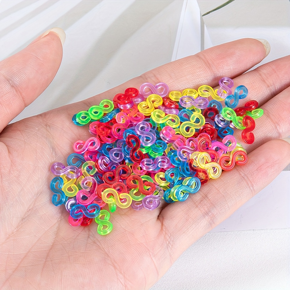 500pcs Acrylic Rubber Band Clasps Multicolor Plastic Connectors for  Necklace Bracelet Jewelry Making DIY Crafts, Durable Craft Sup