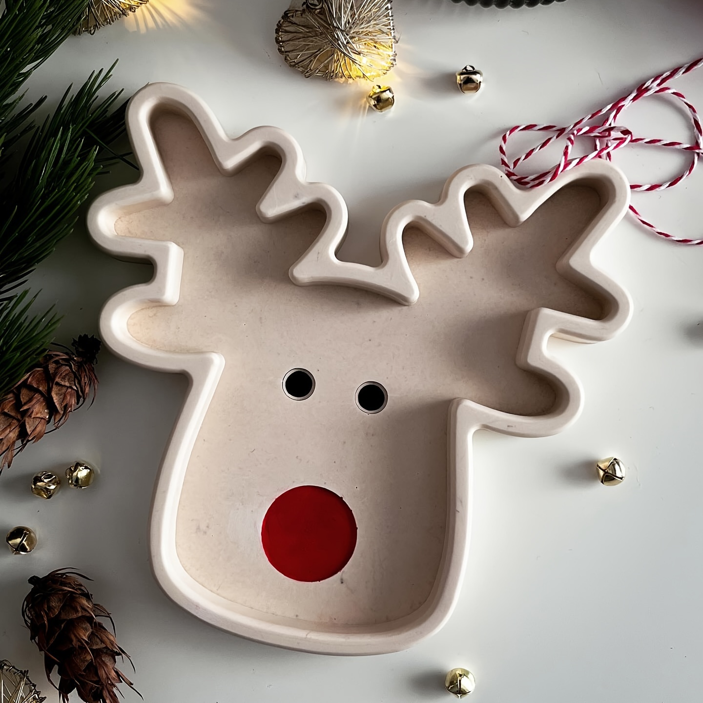 

Christmas Reindeer Silicone Mold For Diy Crafts - Cute Deer Head Shaped Tray, Animal-themed Epoxy Resin Casting Molds For Soap And Candle Making, Home Decor