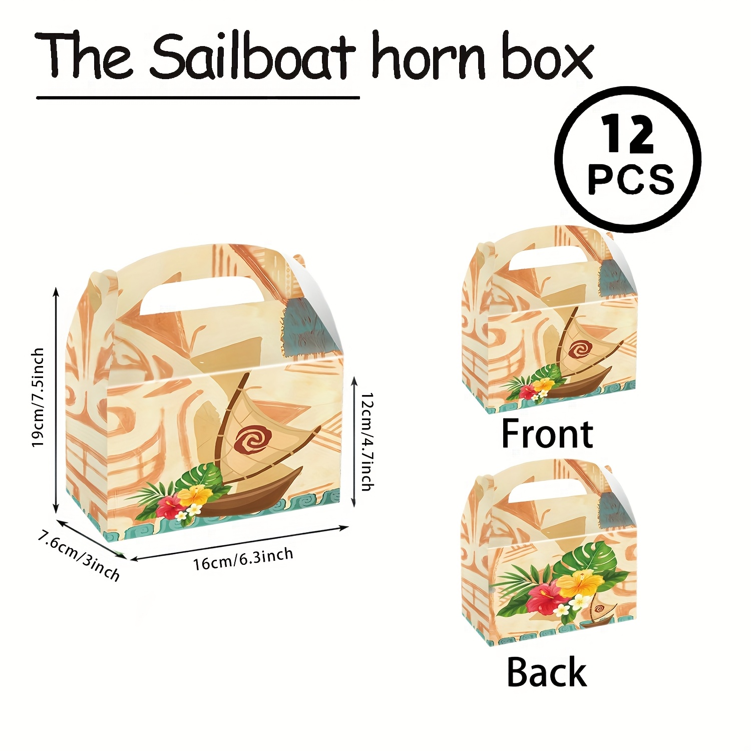 TEMU Regalo /Lui Grande Punto di Tropical Luau - Scatole Bomboniera per Festa di Compleanno a Tema Spiaggia Hawaiana - Scatole di Carta Portatili per