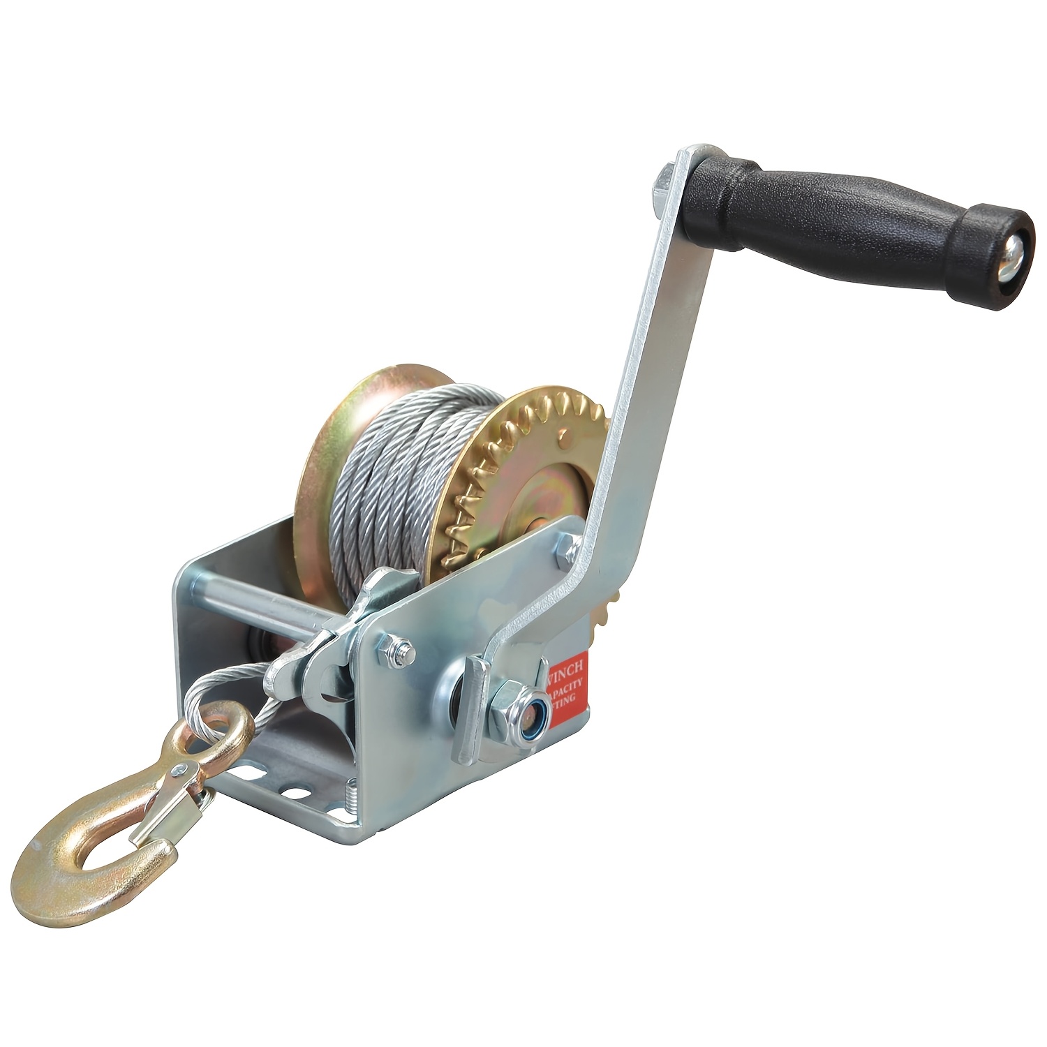600 lbs manual crank winch 26 3ft steel cable mini manual locking winch ideal for small fishing boats     motorcycle towing