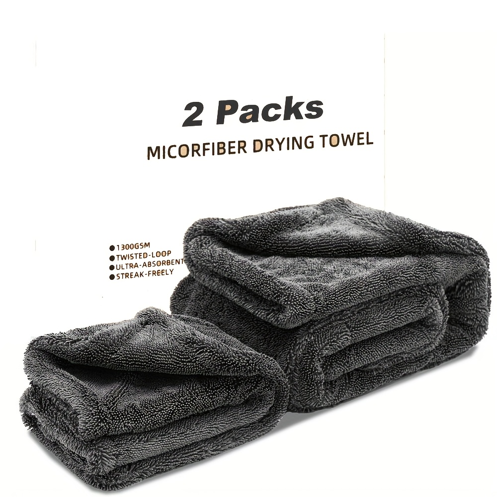 Set Of 2, Extra Large Drying Towels For Vehicles, 1300 Gsm, Absorbent Car Cleaning Towels, No Lint, Scratches, Or (24x36 Inches + 16x16 Inches)