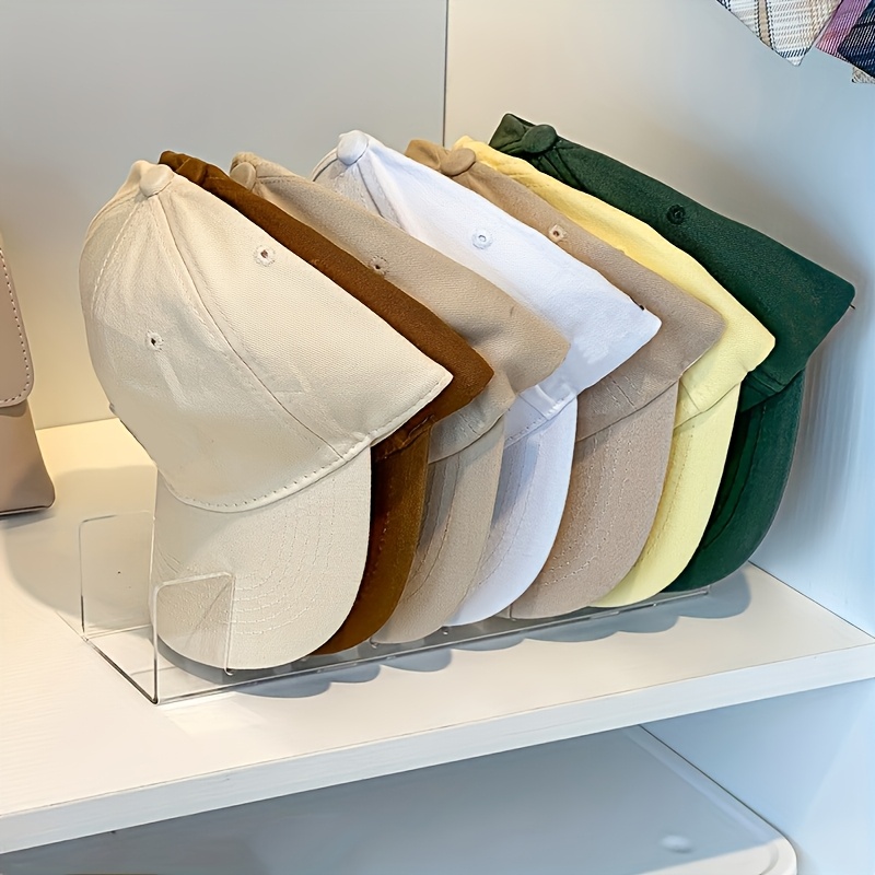 Image of A Hat Storage Rack, A Display Stand For Hats, Suitable For Desktop Organization, Bedroom Storage, Made Of Acrylic Plastic, Can Hold Hats, Transparent