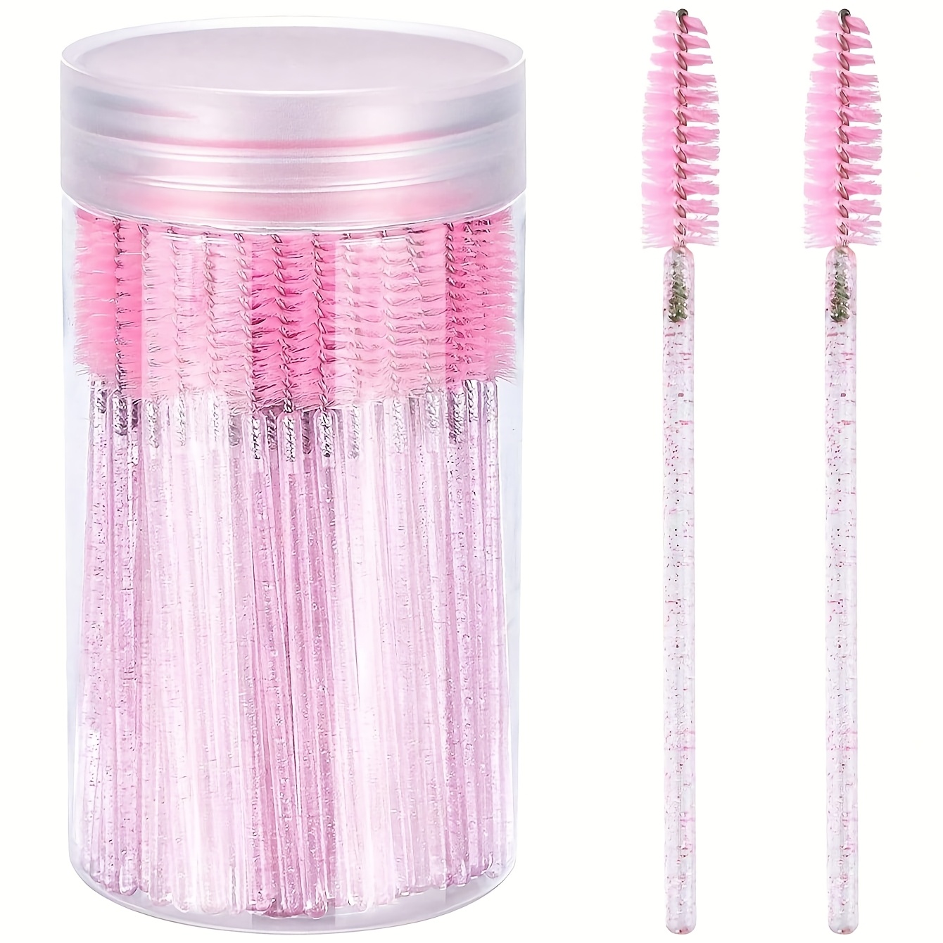 E-shop 100 Stück Wimpernbürsten in Flaschen, Mascara-Applikatoren mit Behälter, flexible Einweg-Wimpernbürsten, Wimpernbürsten für Extensions,