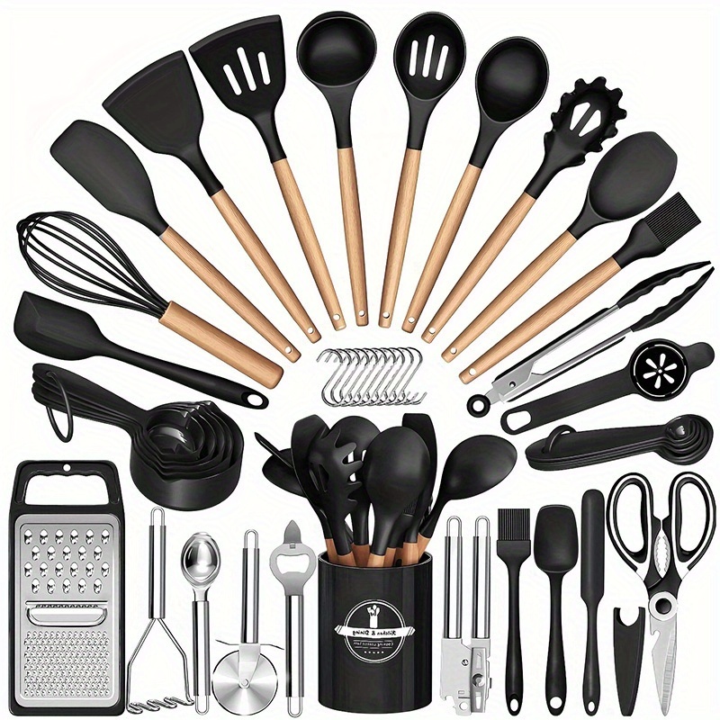 44 37pcs kitchen cooking tool set 44 37pcs are super   complete high temperature resistant non stick dishwasher safe   kitchen tools suitable for kitchen enthusiasts and beginners best gifts for thanksgiving and christma
