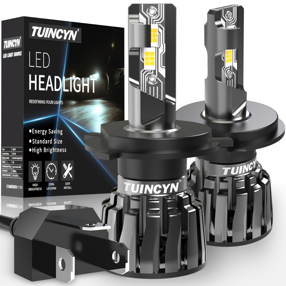 

Tuincyn H4 9003 Hb2 Led Headlight Bulbs 2pcs, High Low Beam Super Bright 3000+ Lumens, Aluminum 12v Led Lights For Motor Vehicles, Plug And Play Halogen Replacement, Long Lifespan 50,000 Hours