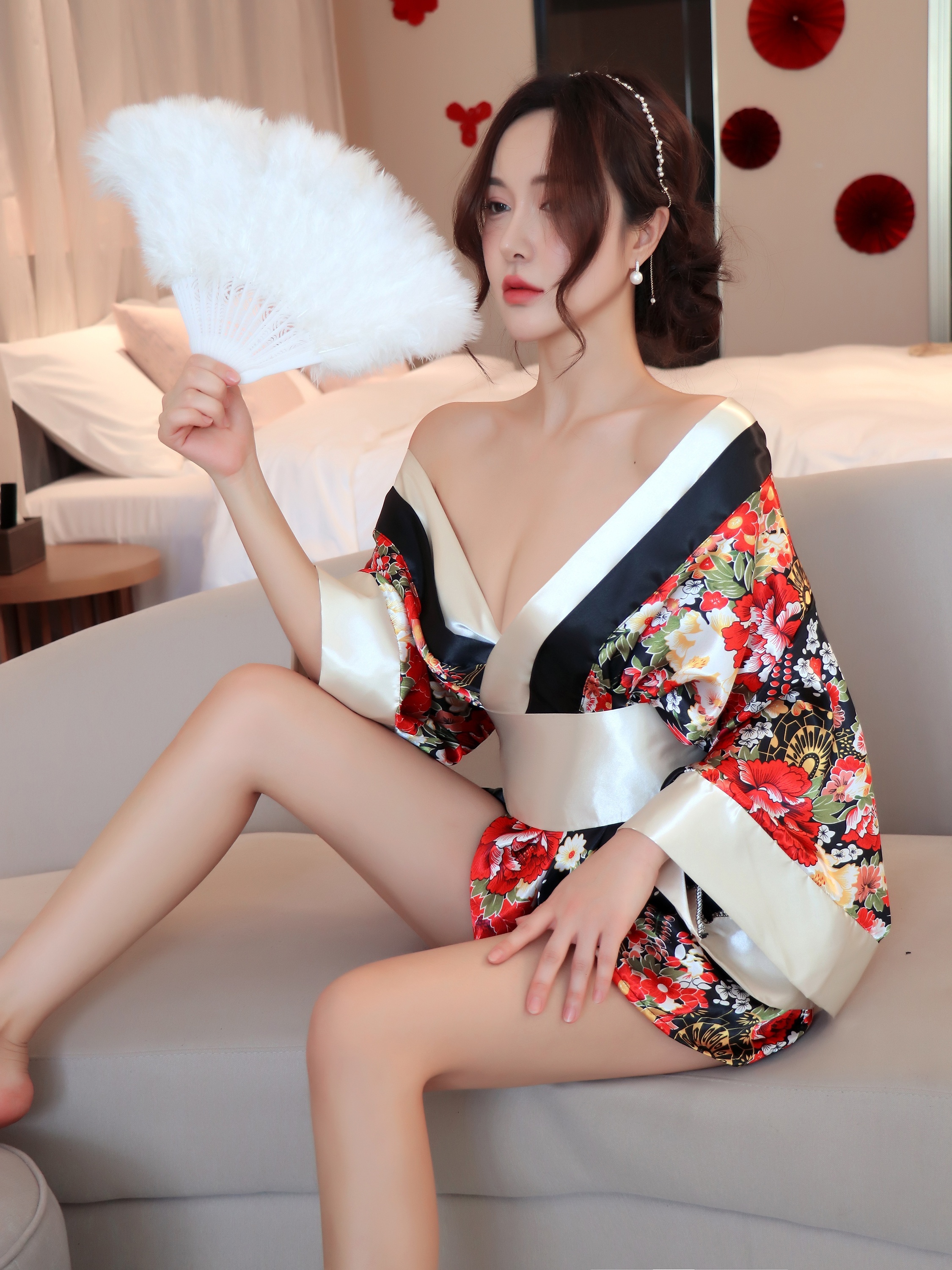 Seductive Lace Kimono Robe Set With Bra And Panty Perfect Temu