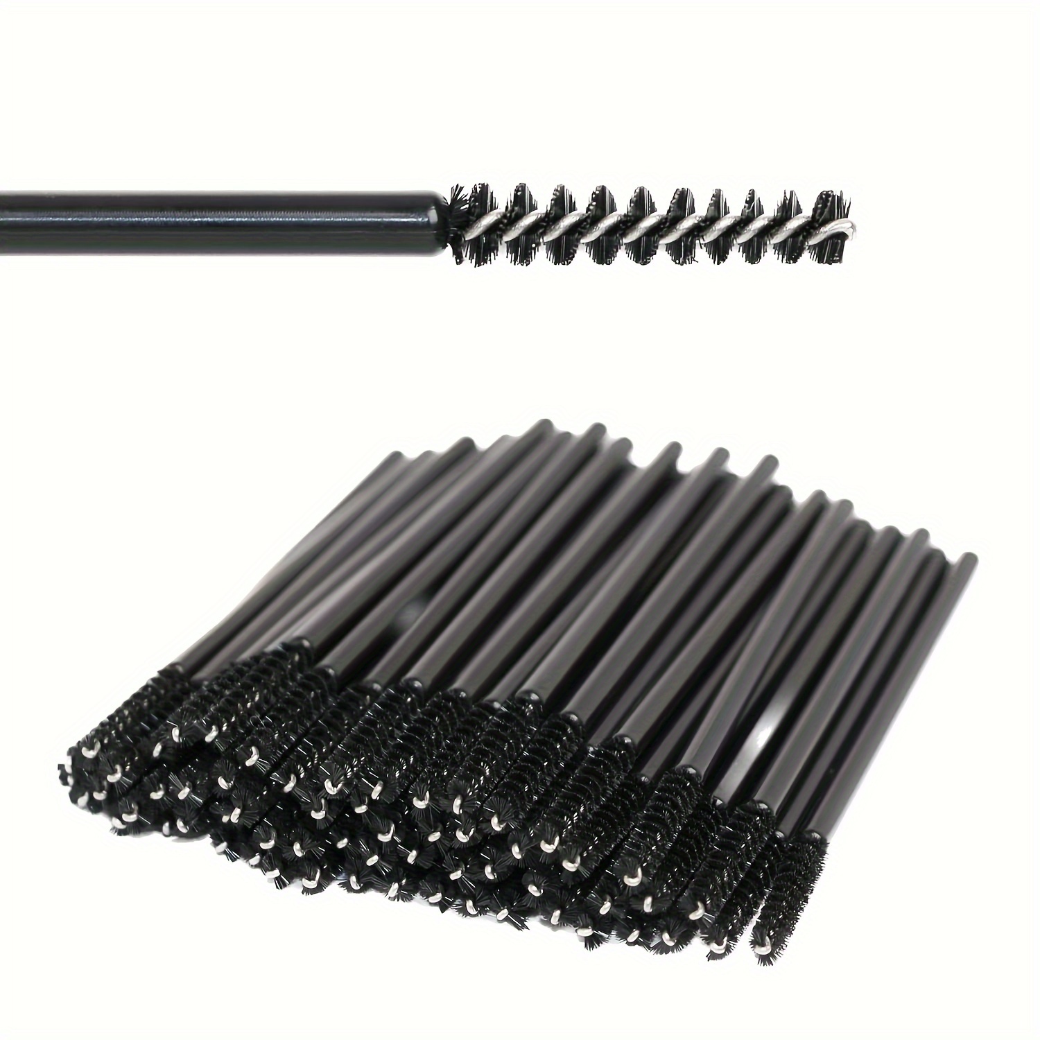 

10/25/50/100pcs Disposable Mascara Wands, Mini Eyelash Brushes, Micro Applicators For Eyebrow, Lash Extensions, Skinny Spoolies Beauty Makeup Tools, Black