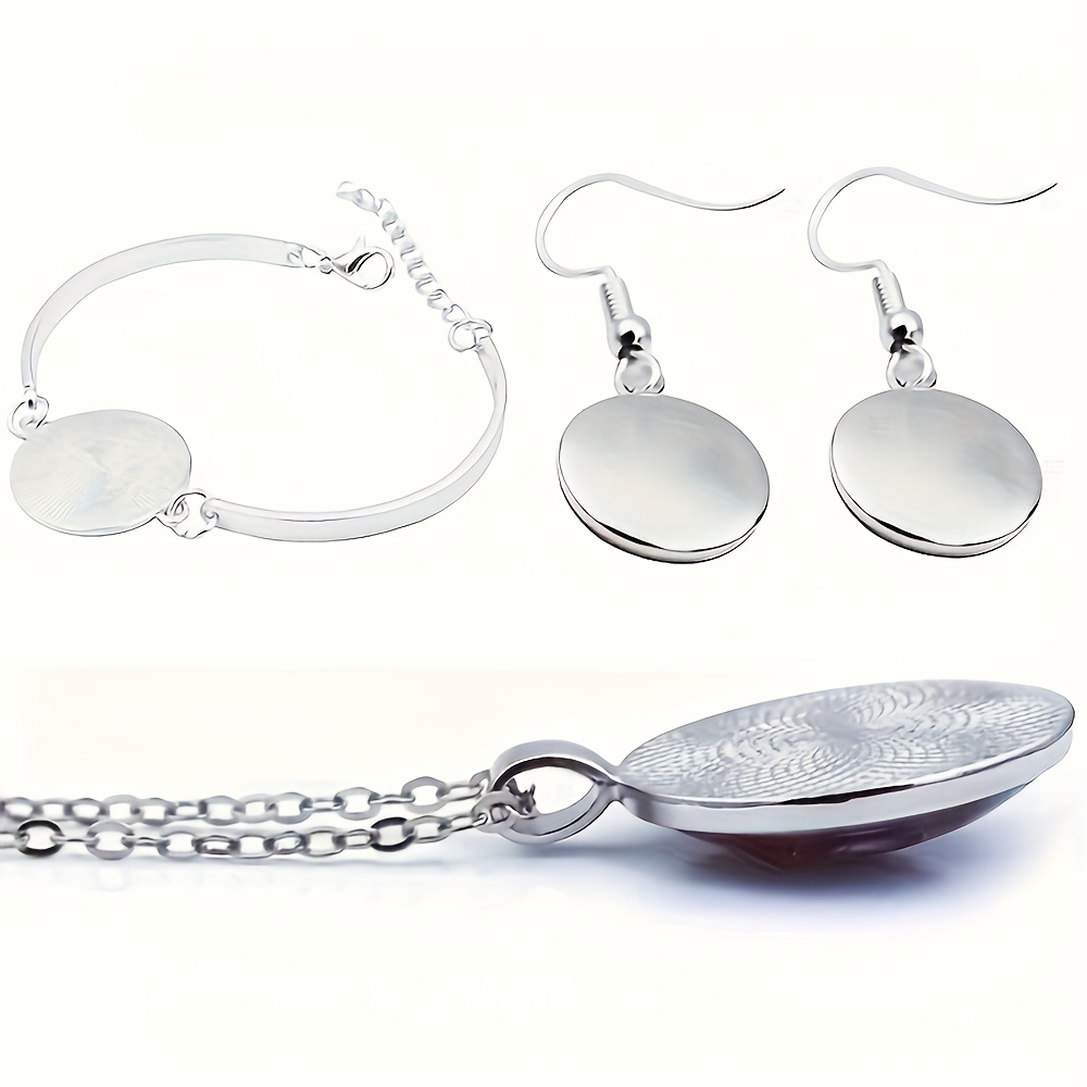 4pcs Adventure First Step Jewelry Set, Necklace Bracelet Earrings
