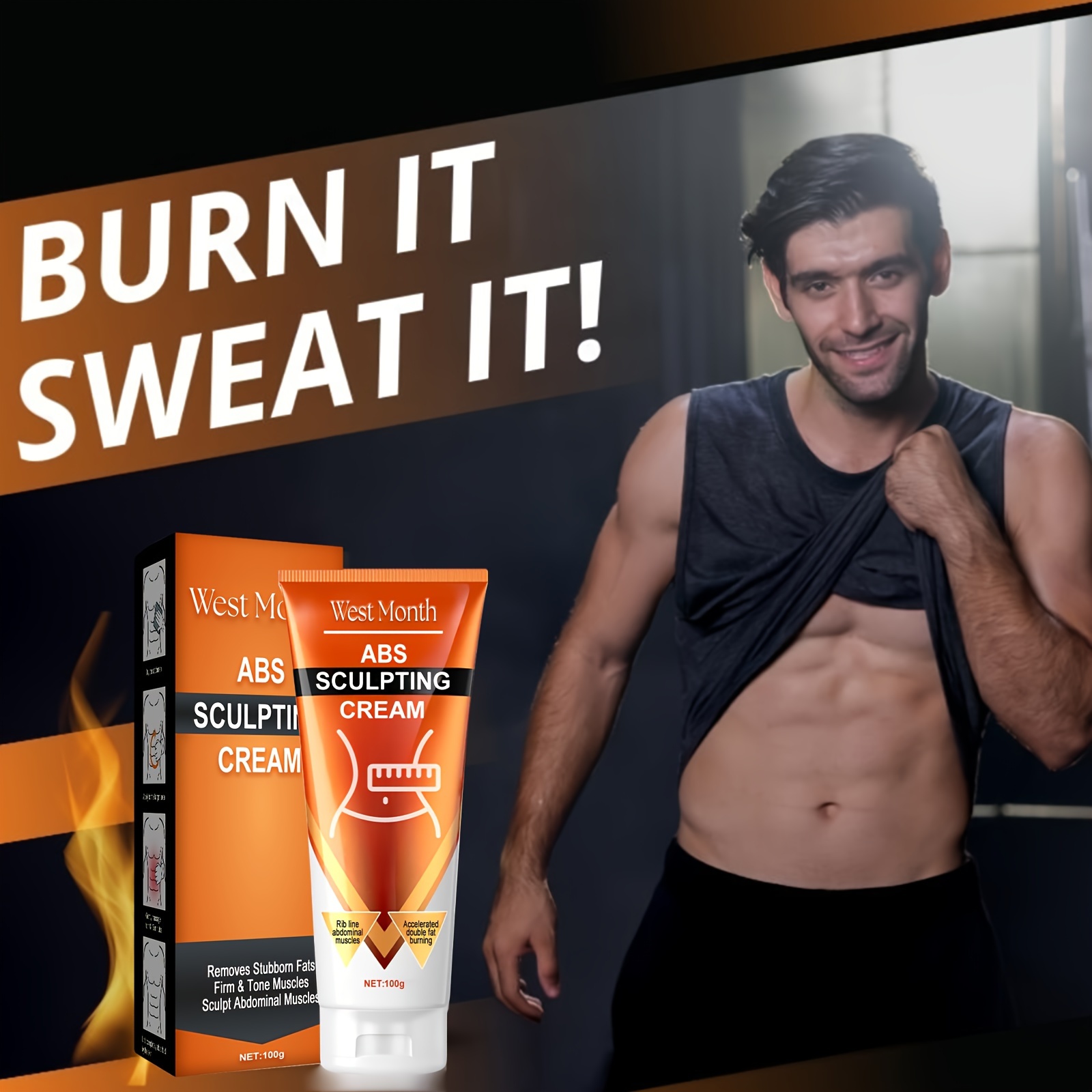 2pcs mens muscle shaping cream firming tightening abdominal lines alcohol free with glycerin for all skin types details 2