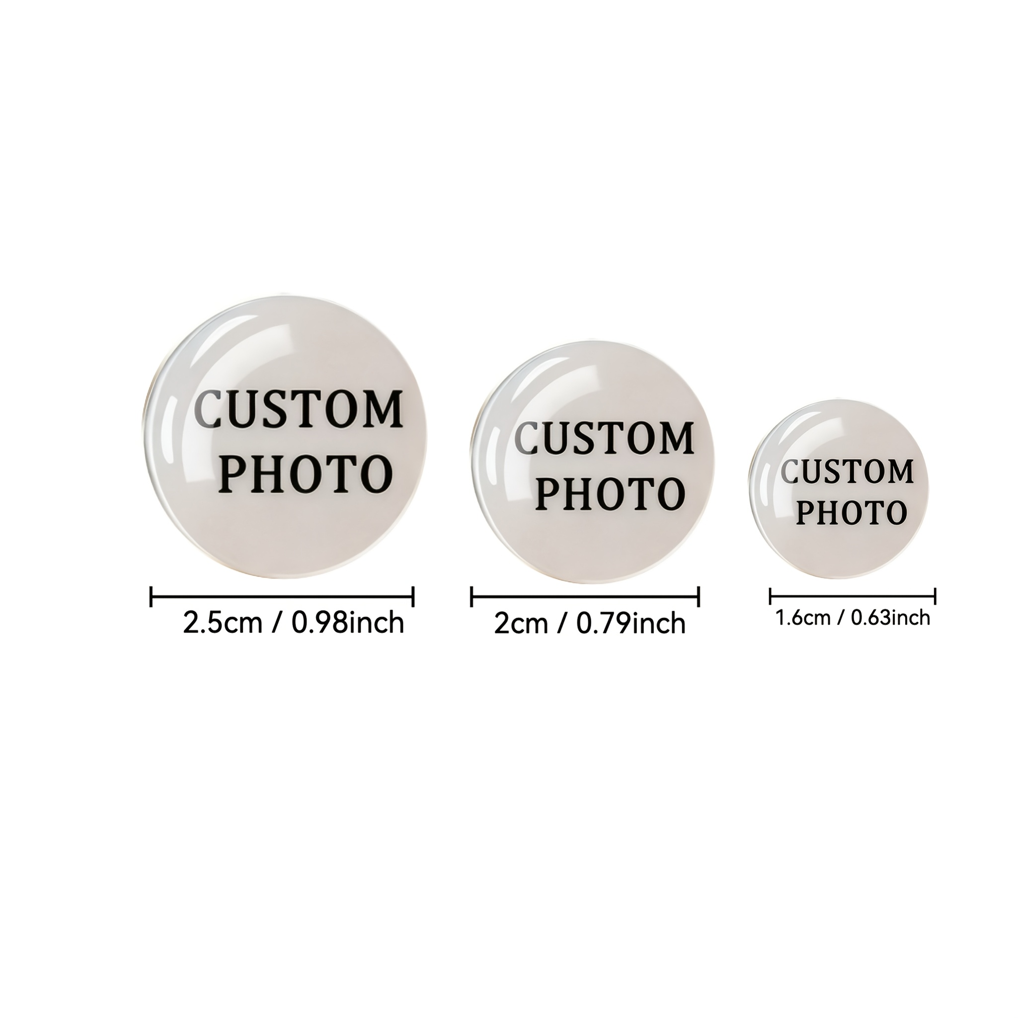 TEMU 10 stuks/pak Aangepaste Tijd Edelsteen Ronde Glazen Chips, Beschikbaar in 16mm/20mm/25mm Maten, Aangepaste Patronen, Logo's, Tekst, Etc.
