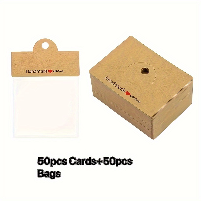 E-shop 100 Stk./200 Stk. Schmuckverpackungsprodukte, Einschließlich 50 und 50 Karten, Transparente für Schmuckpräsentation, Armbänder,