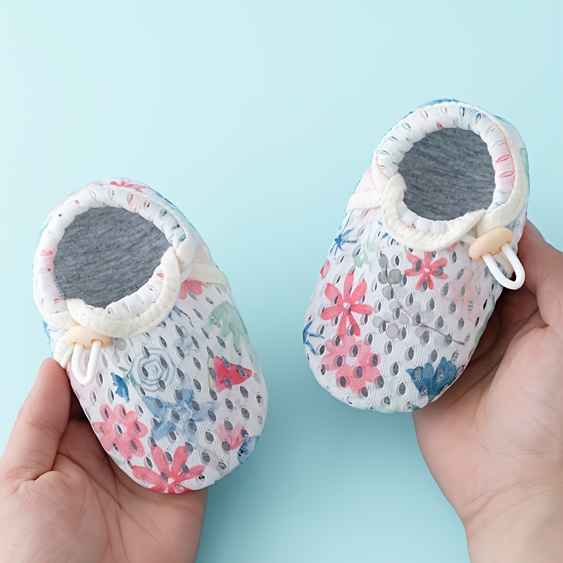 Image of Summer Breathable Mesh Toddler Walking Shoes, Spring/summer Soft-sole Anti-slip Baby Shoes, Adjustable Newborn Socks