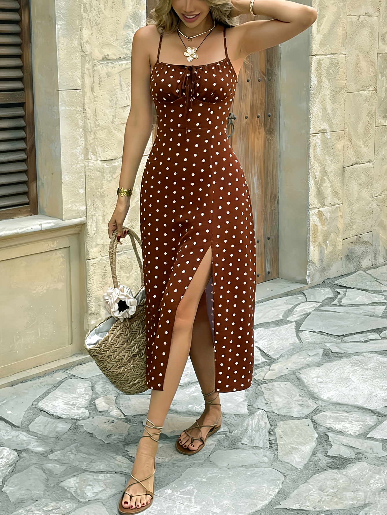 brown and coral dress Steve Madden Women's Maxinia Dress, Coral, Small