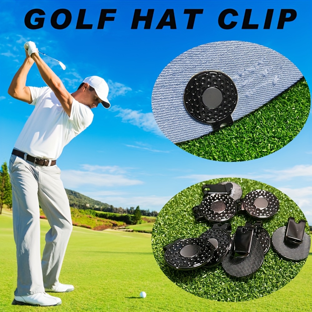 

[4pcs Golf Hat Clip Set] 4pcs Golf Hat Clip Marker Set, Zinc Alloy, Rust-proof, Single Hole Design, With Strong Magnetic , Ideal For To Cap, Gloves, And Pockets, For Essential Golf Accessories