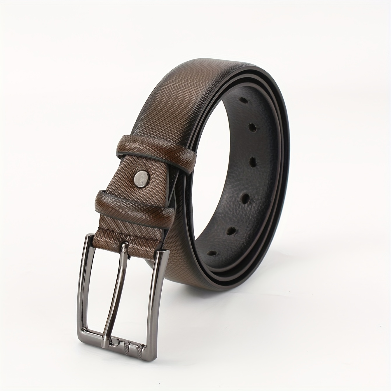 Faux Leather Men's Belt with Square Buckle - Perfect for Easter