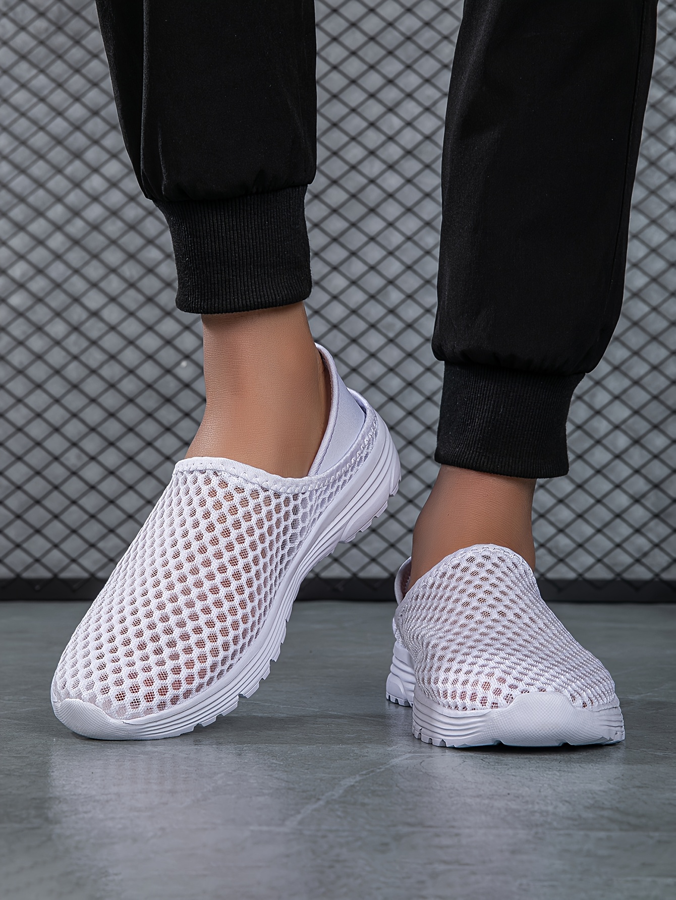 Men's Lightweight Breathable Mesh Slip-On Sneakers - Quick Dry, Comfortable Casual Shoes for Outdoor, Camping & Casual Attire, Light Blue