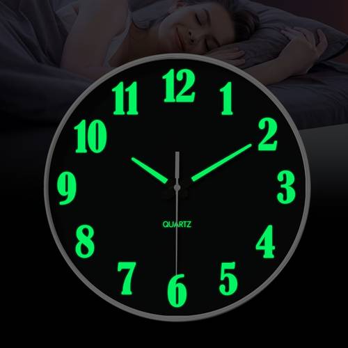 modern minimalist large round wall clock inch battery powered lighted dial with face silent mechanism suitable for living room bedroom office outdoor large dial for home decor contemporary for home and office