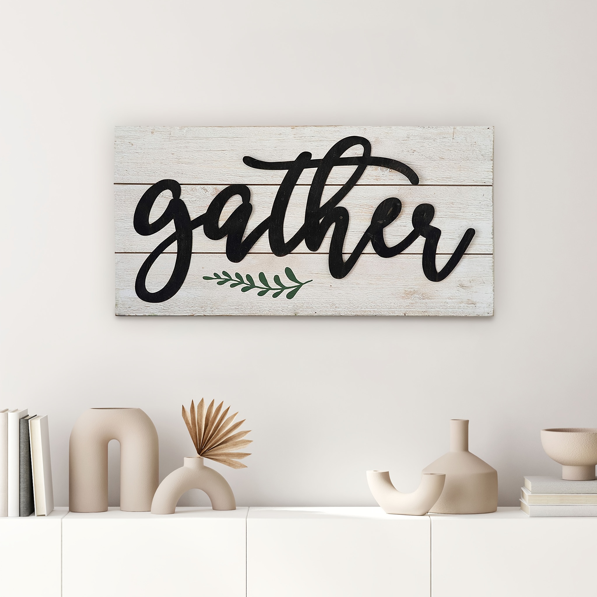 

Rustic Wall Sign, Farmhouse Whitewashed Wood Plaque With Raised Black Metal Quotes, Family Wall Decor For Living Room Bedroom Entryway Kitchen