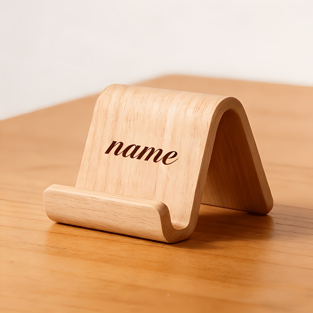 TEMU Supporto per telefono in legno massello - Supporto per telefono da lavoro - Supporto per telefono con personalizzato - Disponibile in pi羅 colori