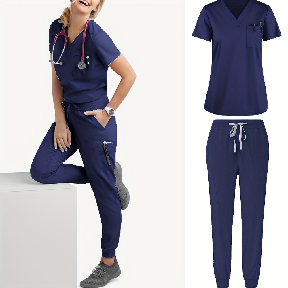 ensemble tenue d'infirmière à manches courtes soins Temu Mauritius