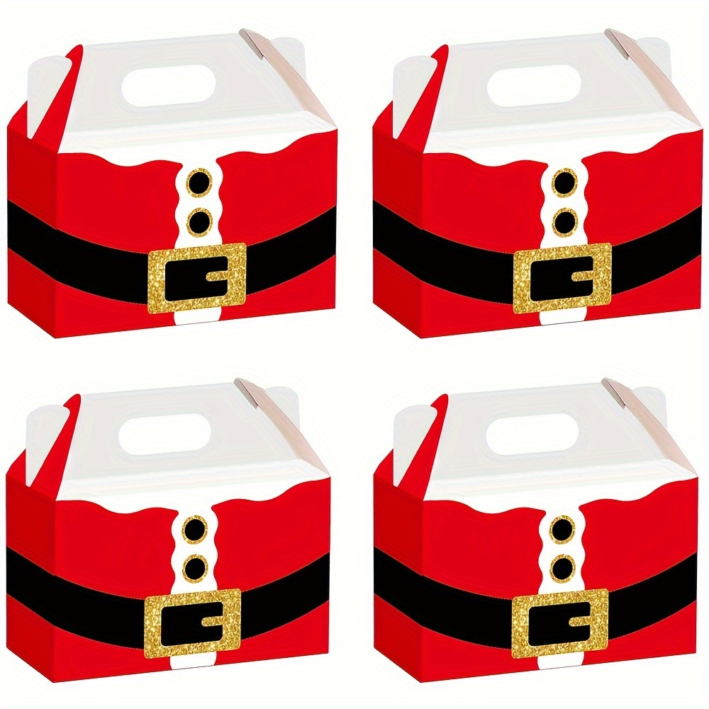 

Christmas Treat And Gift Paper Boxes With Santa Design - 8/16/24 Pack - Festive Holiday Packaging For Candy, Baked Goods, And Small Presents