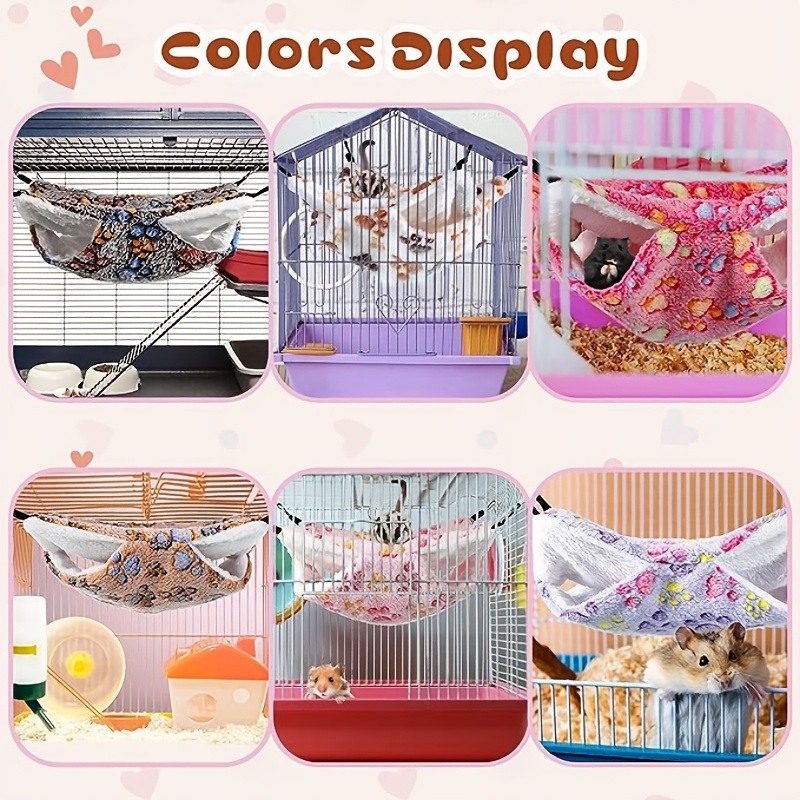 3pcs Multi-Color Double-Layer Small Animal Hammock Set